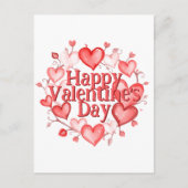 バレンタイエレガントンのハートとつる植物 ポストカード (正面)