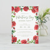バレンタイエレガントンズデイレッドローズフローラディナー 招待状 (スタンド正面)