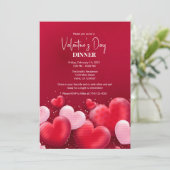 バレンタイエレガントンディナーパーティの招待状 招待状 (スタンド正面)