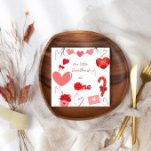 バレンタイエレガントンハートの最初の誕生日パーティー スタンダードカクテルナプキン