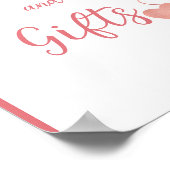 バレンタイエレガントンピンクハートブライダルシャワー徴候 ポスター (角)