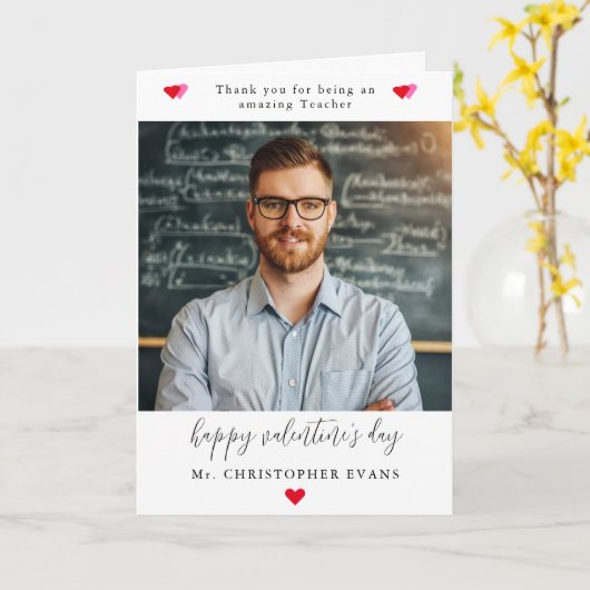 バレンタイエレガントンフォトカード先生用 カード (黄色い花)