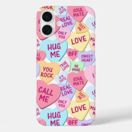 バレンタイカラフルンメッセージハートキャンディー iPhone 16 PLUSケース