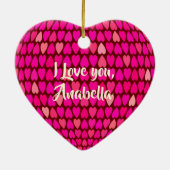 バレンタイパーソナライズされたンギフトラベル記念 セラミックオーナメント (裏面)