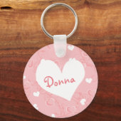 バレンタイパーソナライズされたンズデイピンクハートキーチェーン キーホルダー (正面)