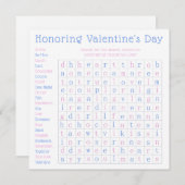 バレンタイパーソナライズされたンワード検索パズル シーズンカード (正面/裏面)