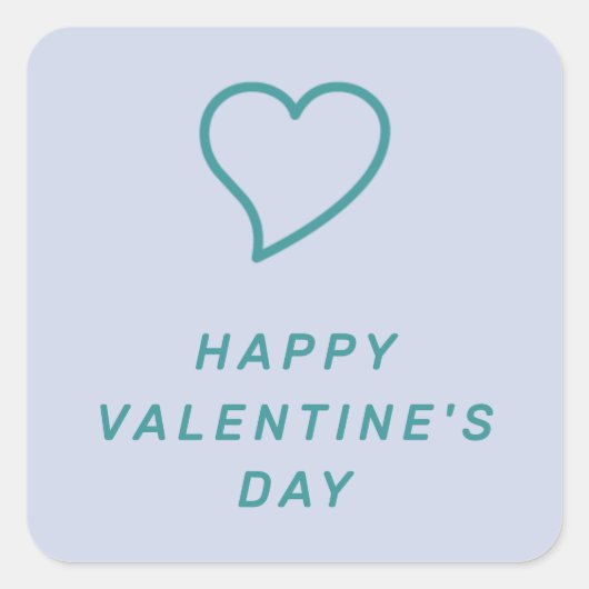 バレンタイモダンンデーハートのアイコンのシール – 青 スクエアシール (正面)