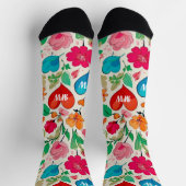 バレンタイモダンンデーフローラとハートモノグラム ソックス (上部)