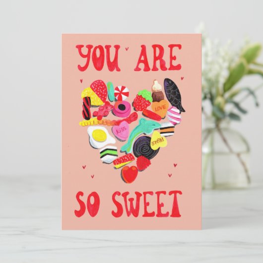 バレンタインあなたはとても甘いキャンディハート シーズンカード (スタンド正面)