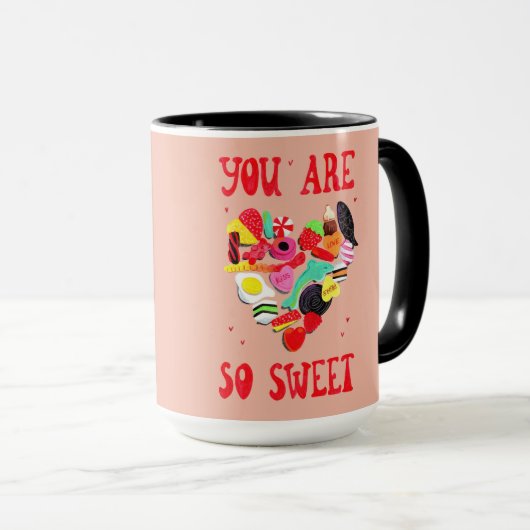 バレンタインあなたはとても甘いキャンディハート マグカップ (正面右)