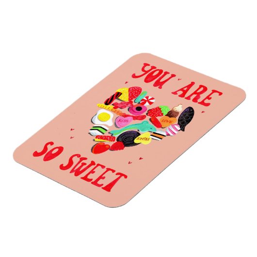 バレンタインあなたはとても甘いキャンディハート マグネット (左側)