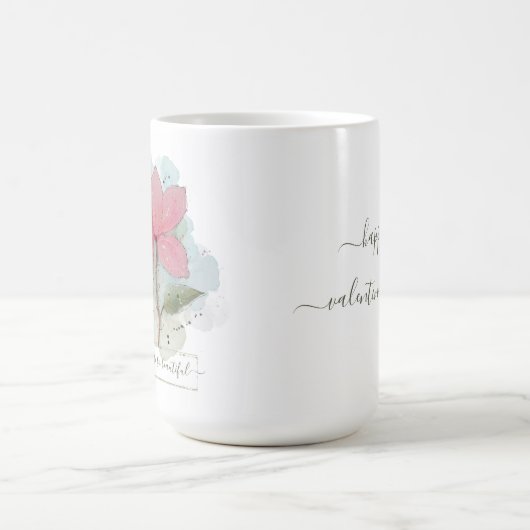 バレンタインあなたはとても美しい水彩花 コーヒーマグカップ (中央)