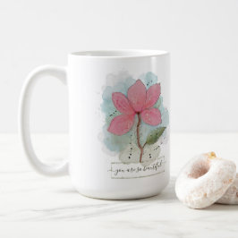 バレンタインあなたはとても美しい水彩花 コーヒーマグカップ