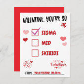 バレンタインあなたはシグマ！バレンタ10代のンの日 招待状 (正面/裏面)