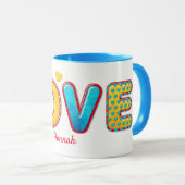 バレンタインおもしろいの3Dミックスとマッチパーソナライズされた名 マグカップ (正面右)