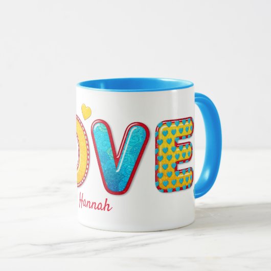 バレンタインおもしろいの3Dミックスとマッチパーソナライズされた名 マグカップ (正面右)