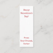 バレンタインおもしろいピザミニブックマーク スキニー名刺 (裏面)