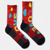 バレンタインおもしろい3Dミックスとマッチ2 ソックス (右)