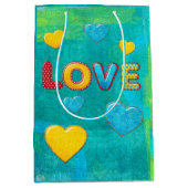 バレンタインおもしろい3Dミックスとマッチ ミディアムペーパーバッグ (正面)