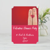 バレンタインかわいいお洒落ハートディナーパーティー 招待状 (スタンド正面)