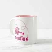 バレンタインかわいいのまわりに漫画 ツートーンマグカップ (正面左)