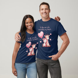 バレンタインかわいいキリン夫婦と愛のバルーン|過去記事 Tシャツ