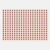 バレンタインかわいいフクロウのドット正方形のパターン紫 ラッピングペーパーシート (正面3)