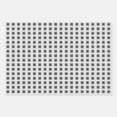 バレンタインかわいい犬のドット正方形のパターン灰色 ラッピングペーパーシート (正面3)