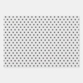 バレンタインかわいい犬のドット正方形のパターン灰色 ラッピングペーパーシート (正面2)