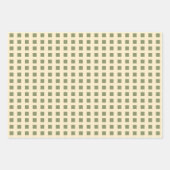 バレンタインかわいい猫のドット正方形のパターン緑 ラッピングペーパーシート (正面3)