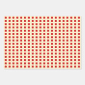 バレンタインかわいい猫ドット四角いパターン赤 ラッピングペーパーシート (正面3)