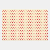 バレンタインかわいい猫ドット四角いパターン赤 ラッピングペーパーシート (正面2)