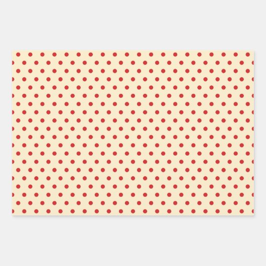 バレンタインかわいい猫ドット四角いパターン赤 ラッピングペーパーシート (正面2)