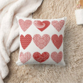 バレンタインかわいい甘い愛の赤いハートパターン クッション (ブランケット)