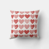 バレンタインかわいい甘い愛の赤いハートパターン クッション (裏面)