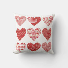 バレンタインかわいい甘い愛の赤いハートパターン クッション