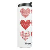バレンタインかわいい甘い愛の赤いハートパターン タンブラー (回転左)