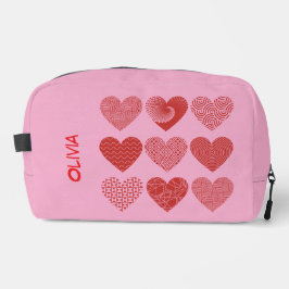 バレンタインかわいい甘い愛の赤いハートパターン ドップキット