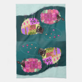 バレンタインかわいい羊のキッチンティータオル キッチンタオル (縦)