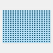 バレンタインかわいい鳥のドット正方形のパターン青 ラッピングペーパーシート (正面3)