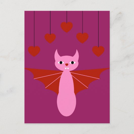 バレンタインこうもり シーズンポストカード (正面)