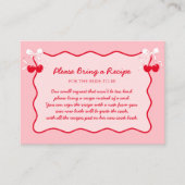 バレンタインさくらんぼブライダルシャワーレシピ要求 エンクロージャーカード (正面)