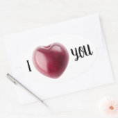 バレンタインさくらんぼ 楕円形シール (封筒)