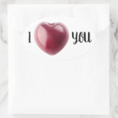 バレンタインさくらんぼ 楕円形シール (バッグ)