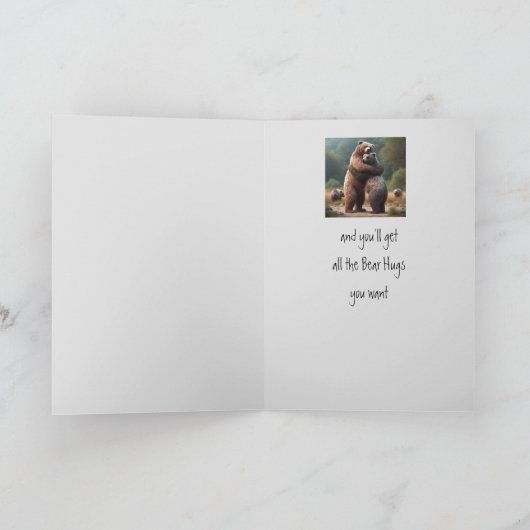 バレンタインすべてのクマの抱擁する動物の自然 カード (内部)