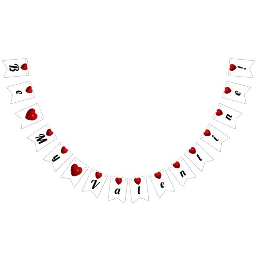 バレンタインだ！赤いハート バンティングフラッグ (全)