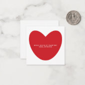 バレンタインでいい？かわいい赤いハートカスタム ノートカード (正面/裏面インサイチュ)