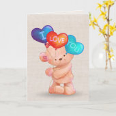 バレンタインと一緒に愛するバルーン カード (黄色い花)