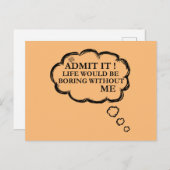 バレンタインなしでは人生は退屈だろう ポストカード (正面/裏面)