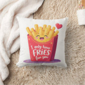 バレンタインにかわいいフライドポテトの駄洒落 クッション (ブランケット)